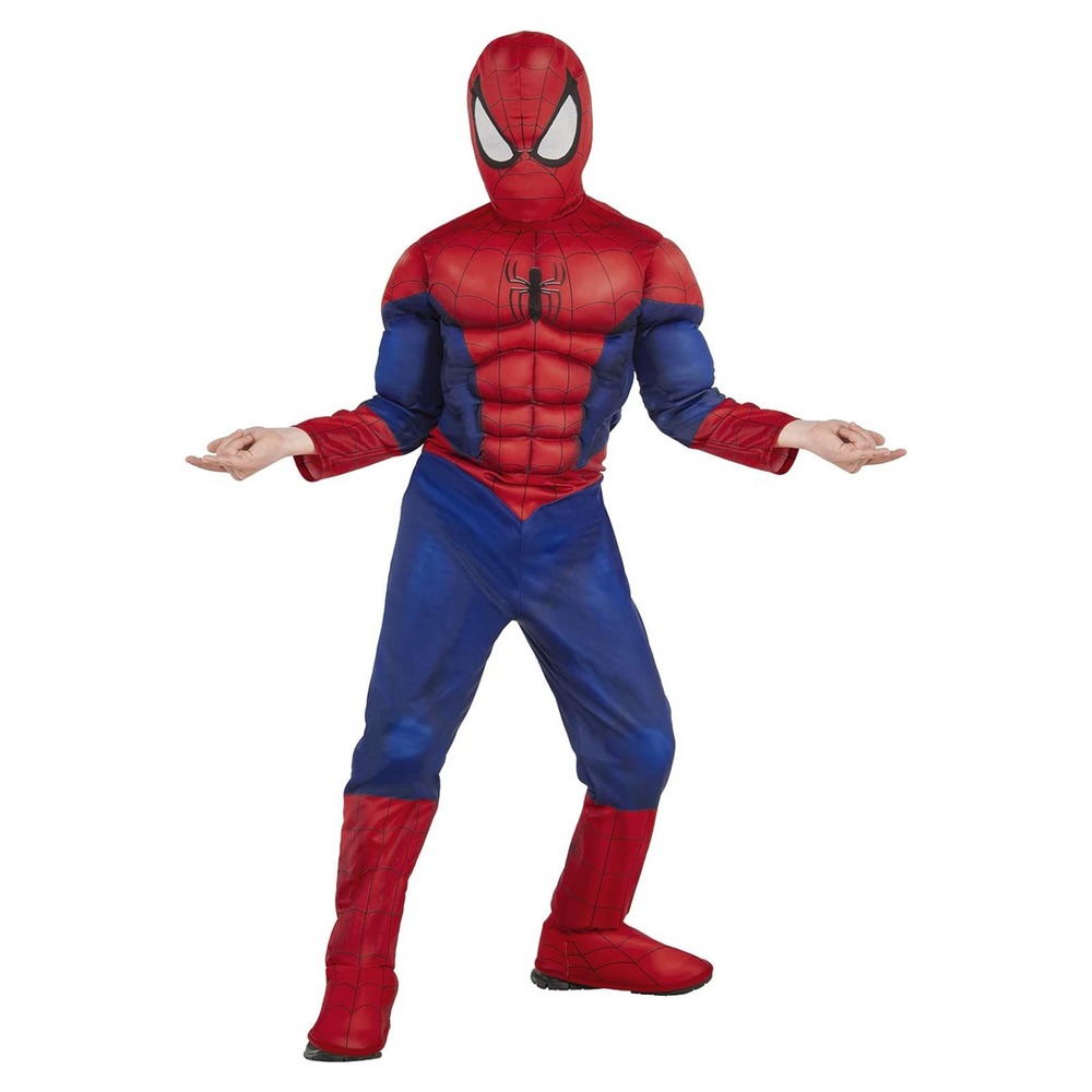 Men's Size Large Ultimate Spiderman Muscle Chest Costume And Mask